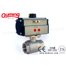 2PC Threaded Pneumatic Actuator Control Ball Valve with ISO 9001